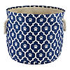 Polyester Pet Bin Lattice Paw Nautical Blue Round Large Image 2