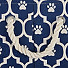 Polyester Pet Bin Lattice Paw Nautical Blue Round Small Image 3