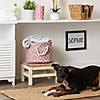 Polyester Pet Bin Lattice Paw Rose Round Small Image 3