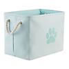 Polyester Pet Bin Paw Aqua Rectangle Medium 16X10X12 Image 1