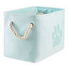 Polyester Pet Bin Paw Aqua Rectangle Small 14X8X9 Image 1