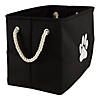 Polyester Pet Bin Paw Black Rectangle Medium Image 1