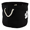 Polyester Pet Bin Paw Black Round Small Image 1