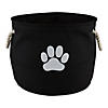 Polyester Pet Bin Paw Black Round Small Image 1