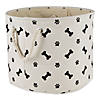 Polyester Pet Bin Paw-Bone Black Round Medium Image 1