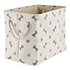 Polyester Pet Bin Paw-Bone Gray Rectangle Large Image 1