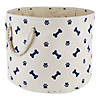 Polyester Pet Bin Paw-Bone Nautical Blue Round Medium Image 1