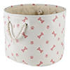 Polyester Pet Bin Paw-Bone Rose Round Medium Image 1