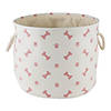Polyester Pet Bin Paw-Bone Rose Round Medium Image 2