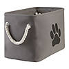 Polyester Pet Bin Paw Gray Rectangle Small 14X8X9 Image 1