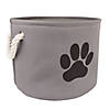 Polyester Pet Bin Paw Gray Round Small 9X12X12 Image 1