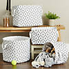 Polyester Pet Bin Paw Lattice Gray Round Small 9X12X12 Image 4