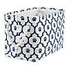 Polyester Pet Bin Paw Lattice Navy Rectangle Small 14X8X9 Image 1