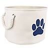 Polyester Pet Bin Paw Off White Round Small 9X12X12 Image 1