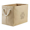 Polyester Pet Bin Paw Taupe Rectangle Medium 16X10X12 Image 1