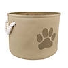 Polyester Pet Bin Paw Taupe Round Small 9X12X12 Image 1