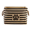 Polyester Pet Bin Stripe With Paw Patch Brown Rectangle Medium 16X10X12 Image 1