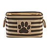 Polyester Pet Bin Stripe With Paw Patch Brown Rectangle Small 14X8X9 Image 1