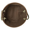 Polyester Pet Bin Stripe With Paw Patch Brown Round Medium 12X15X15 Image 1