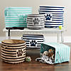 Polyester Pet Bin Stripe With Paw Patch Brown Round Medium 12X15X15 Image 4