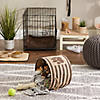 Polyester Pet Bin Stripe With Paw Patch Brown Round Small 9X12X12 Image 2