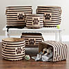Polyester Pet Bin Stripe With Paw Patch Brown Round Small 9X12X12 Image 4
