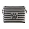 Polyester Pet Bin Stripe With Paw Patch Gray Rectangle Medium 16X10X12 Image 2