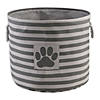 Polyester Pet Bin Stripe With Paw Patch Gray Round Large 15X18X18 Image 1