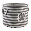 Polyester Pet Bin Stripe With Paw Patch Gray Round Medium 12X15X15 Image 1