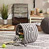 Polyester Pet Bin Stripe With Paw Patch Gray Round Medium 12X15X15 Image 3