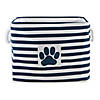 Polyester Pet Bin Stripe With Paw Patch Navy Rectangle Large 17.5X12X15 Image 1