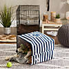 Polyester Pet Bin Stripe With Paw Patch Navy Rectangle Large 17.5X12X15 Image 2