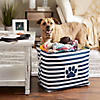 Polyester Pet Bin Stripe With Paw Patch Navy Rectangle Large 17.5X12X15 Image 4