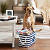 Polyester Pet Bin Stripe With Paw Patch Navy Rectangle Small 14X8X9 Image 4