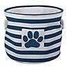 Polyester Pet Bin Stripe With Paw Patch Navy Round Large 15X18X18 Image 1