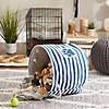 Polyester Pet Bin Stripe With Paw Patch Navy Round Large 15X18X18 Image 2