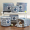 Polyester Pet Bin Stripe With Paw Patch Navy Round Large 15X18X18 Image 4
