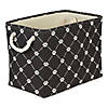 Polyester Pet Bin Trellis Paw Black Rectangle Small Image 1