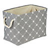 Polyester Pet Bin Trellis Paw Gray Rectangle Small Image 1