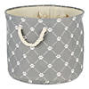 Polyester Pet Bin Trellis Paw Gray Round Medium Image 1