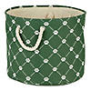 Polyester Pet Bin Trellis Paw Hunter Green Round Small 9X12X12 Image 1