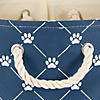 Polyester Pet Bin Trellis Paw Navy Rectangle Small Image 2