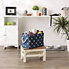 Polyester Pet Bin Trellis Paw Navy Rectangle Small Image 3