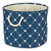 Polyester Pet Bin Trellis Paw Navy Round Small 9X12X12 Image 1