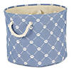 Polyester Pet Bin Trellis Paw Stonewash Blue Round Large Image 1