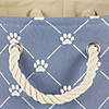 Polyester Pet Bin Trellis Paw Stonewash Blue Round Large Image 2