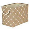 Polyester Pet Bin Trellis Paw Taupe Rectangle Small Image 1