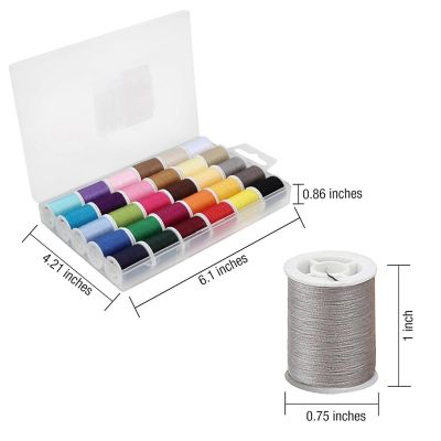 Polyester Thread Set, 30 Colors, 50 Yards Each, Includes Needles &amp; Threader for Sewing Image 1