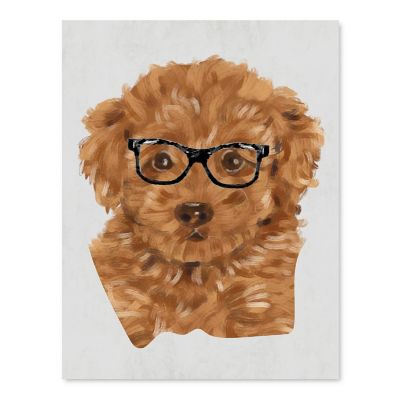 Poodle Dog Print Black Glasses 8.5x11in Image 1