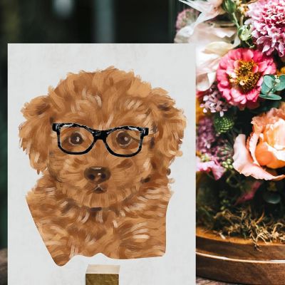 Poodle Dog Print Black Glasses 8.5x11in Image 2